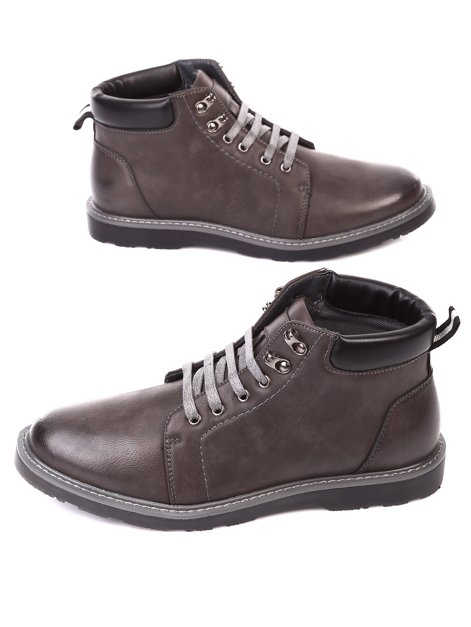 Ежедневни мъжки боти в синьо 6W-19708 grey