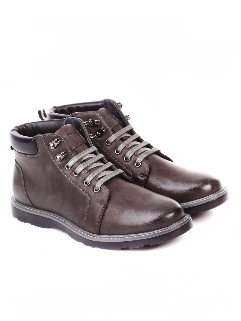 Ежедневни мъжки боти в синьо 6W-19708 grey