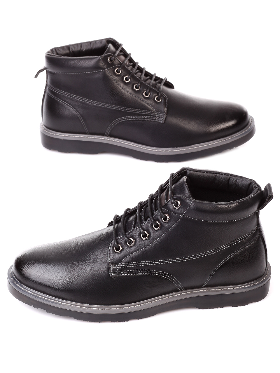Ежедневни мъжки боти в черно 6W-19709 black