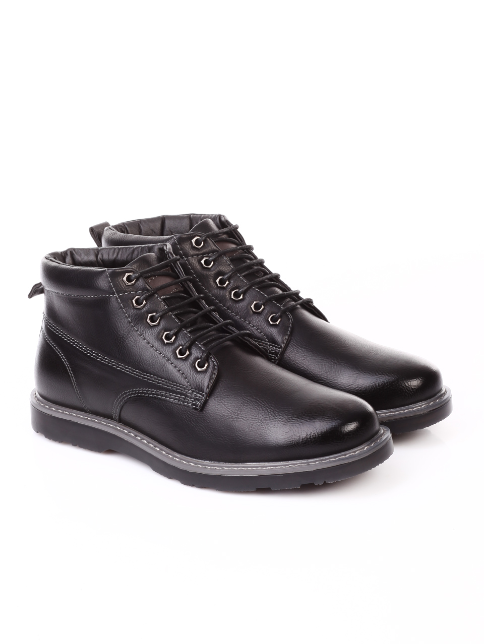 Ежедневни мъжки боти в черно 6W-19709 black