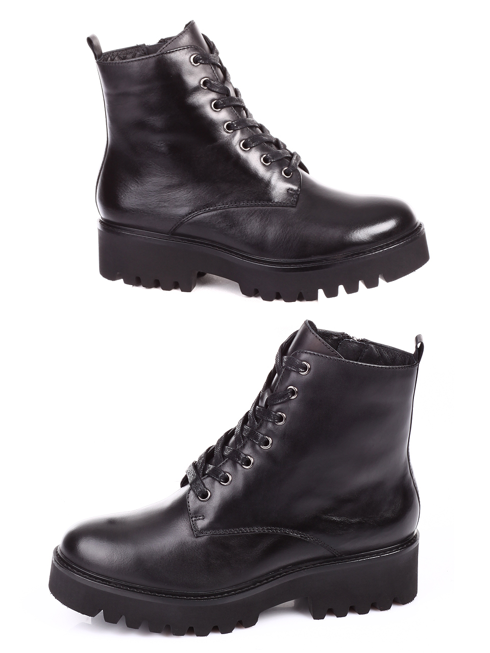 Ежедневни дамски боти от естествена кожа 2AB-19748 black