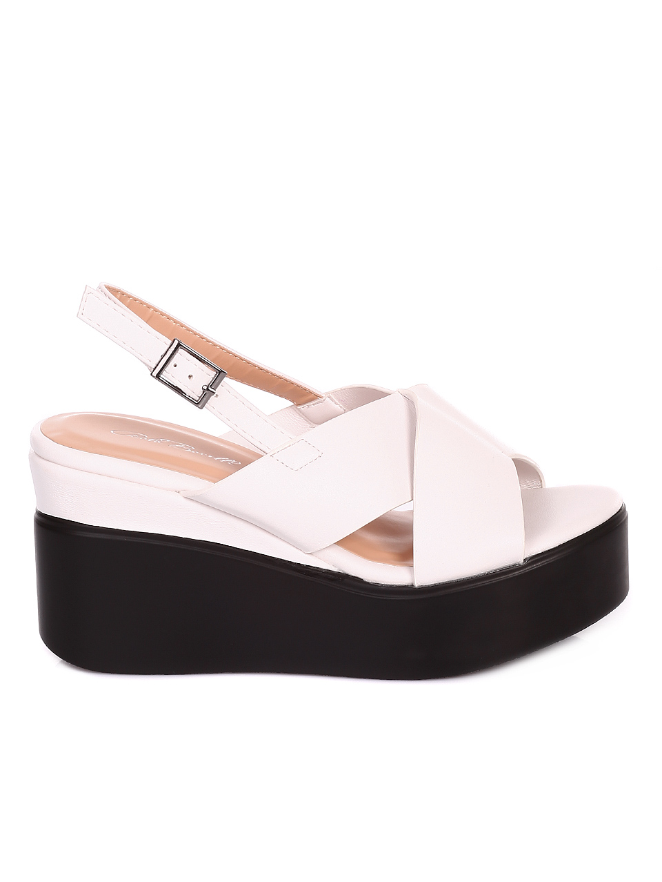 Ежедневни дамски сандали на платформа в бяло 4R-20131 white