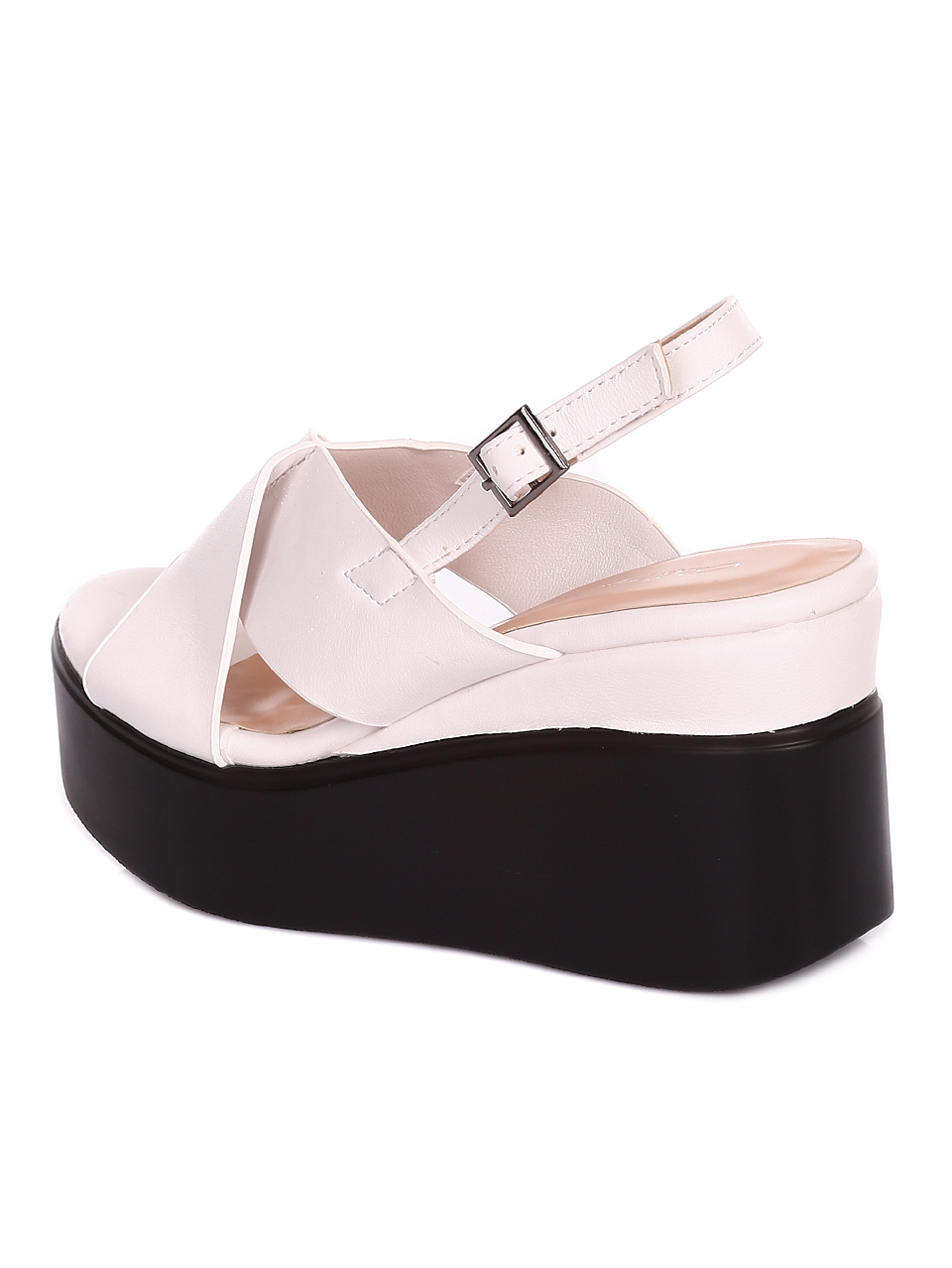 Ежедневни дамски сандали на платформа в бяло 4R-20131 white