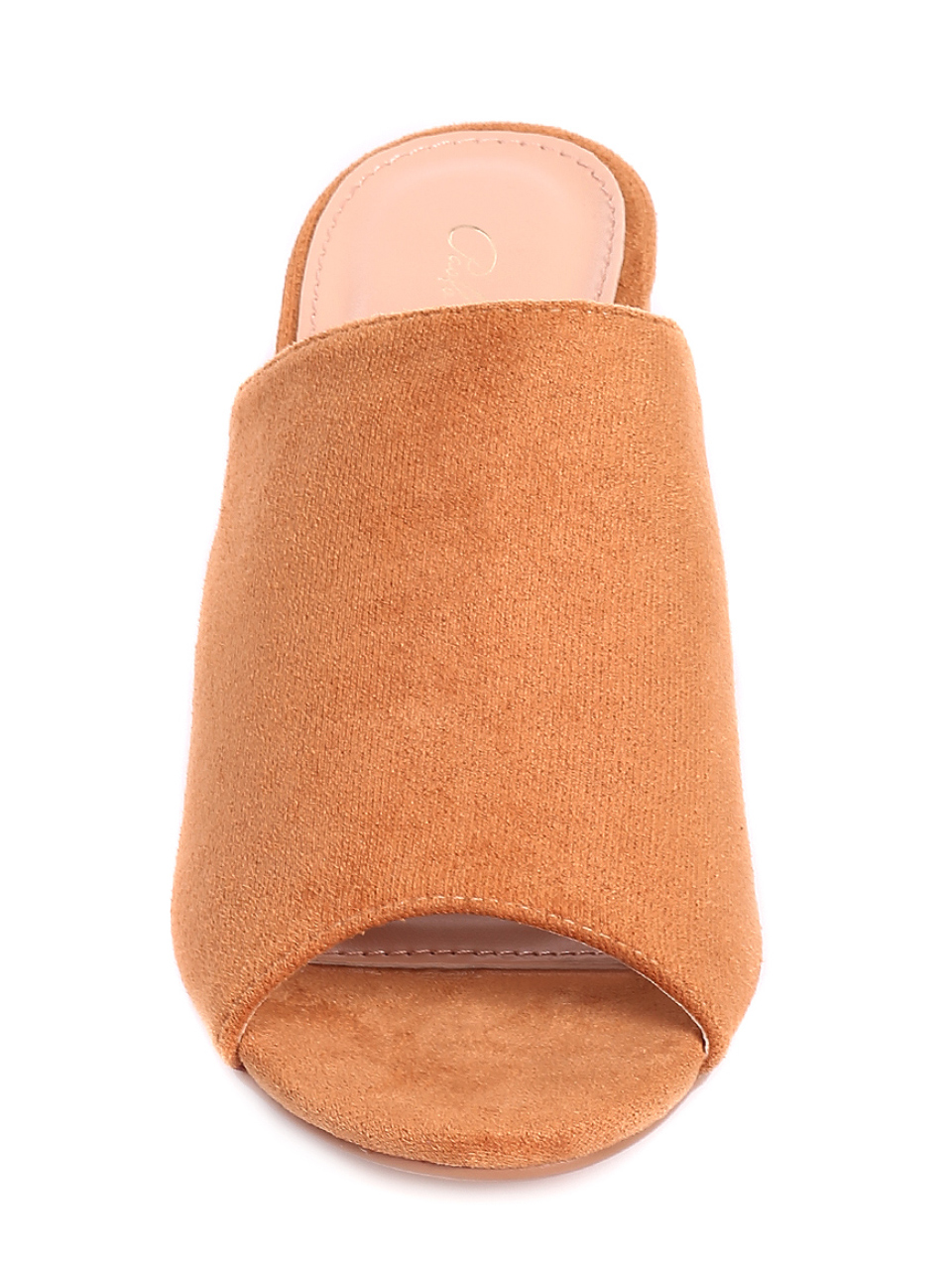 Ежедневни дамски чехли на ток 5M-20099 camel