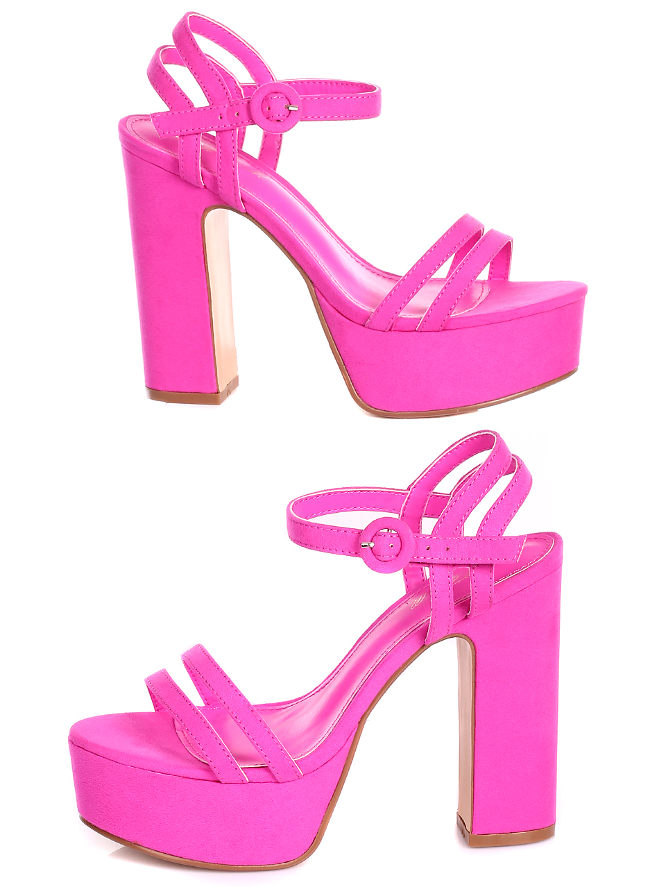 Елегантни дамски сандали на ток 4M-20103 fuchsia