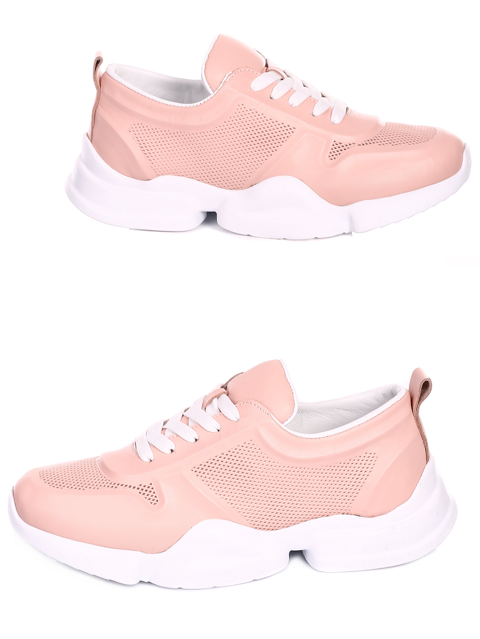 Ежедневни дамски обувки от естествена кожа 3AT-20473 pink