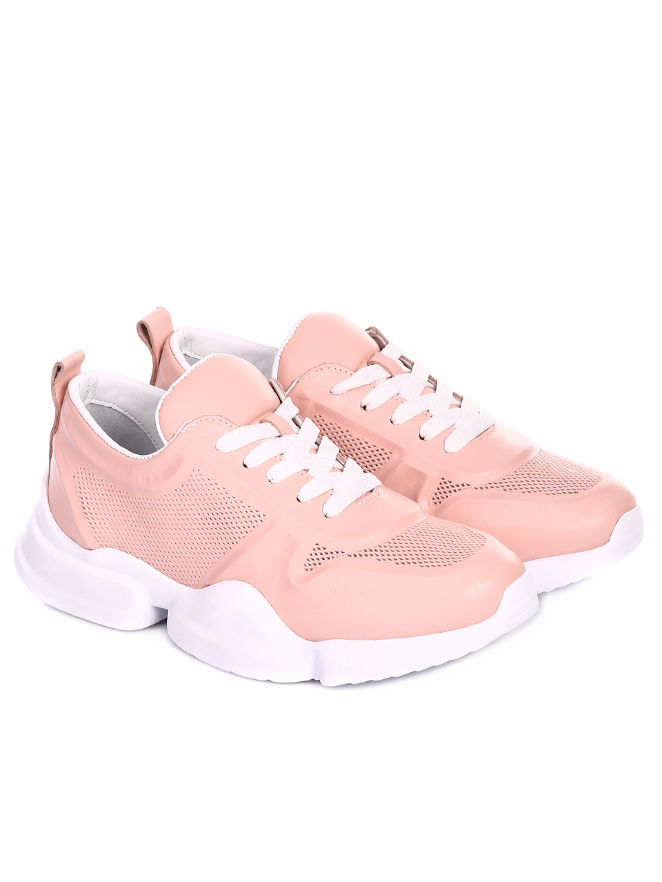 Ежедневни дамски обувки от естествена кожа 3AT-20473 pink