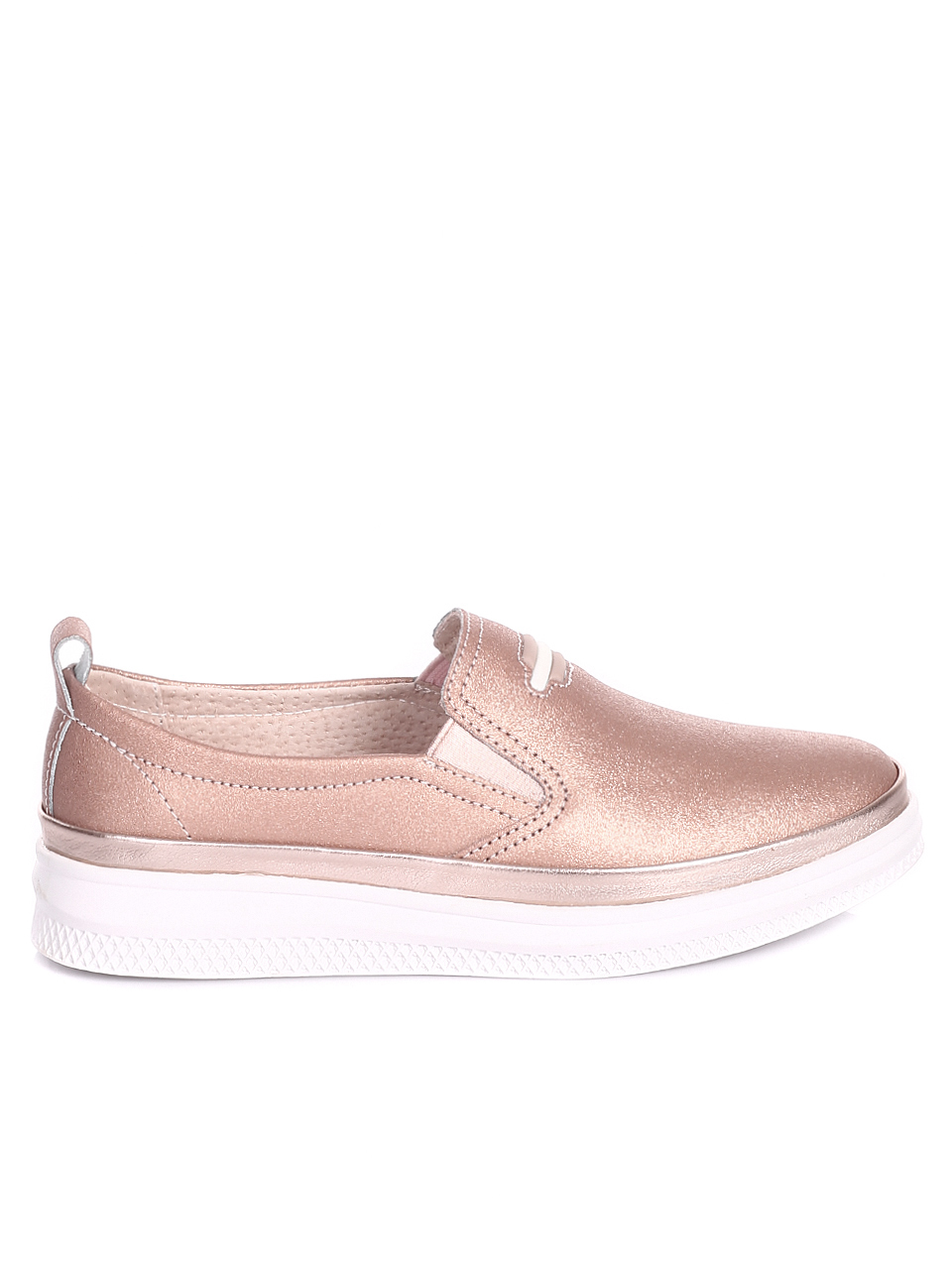 Ежедневни дамски обувки от естествена кожа 3AF-20040 rose gold