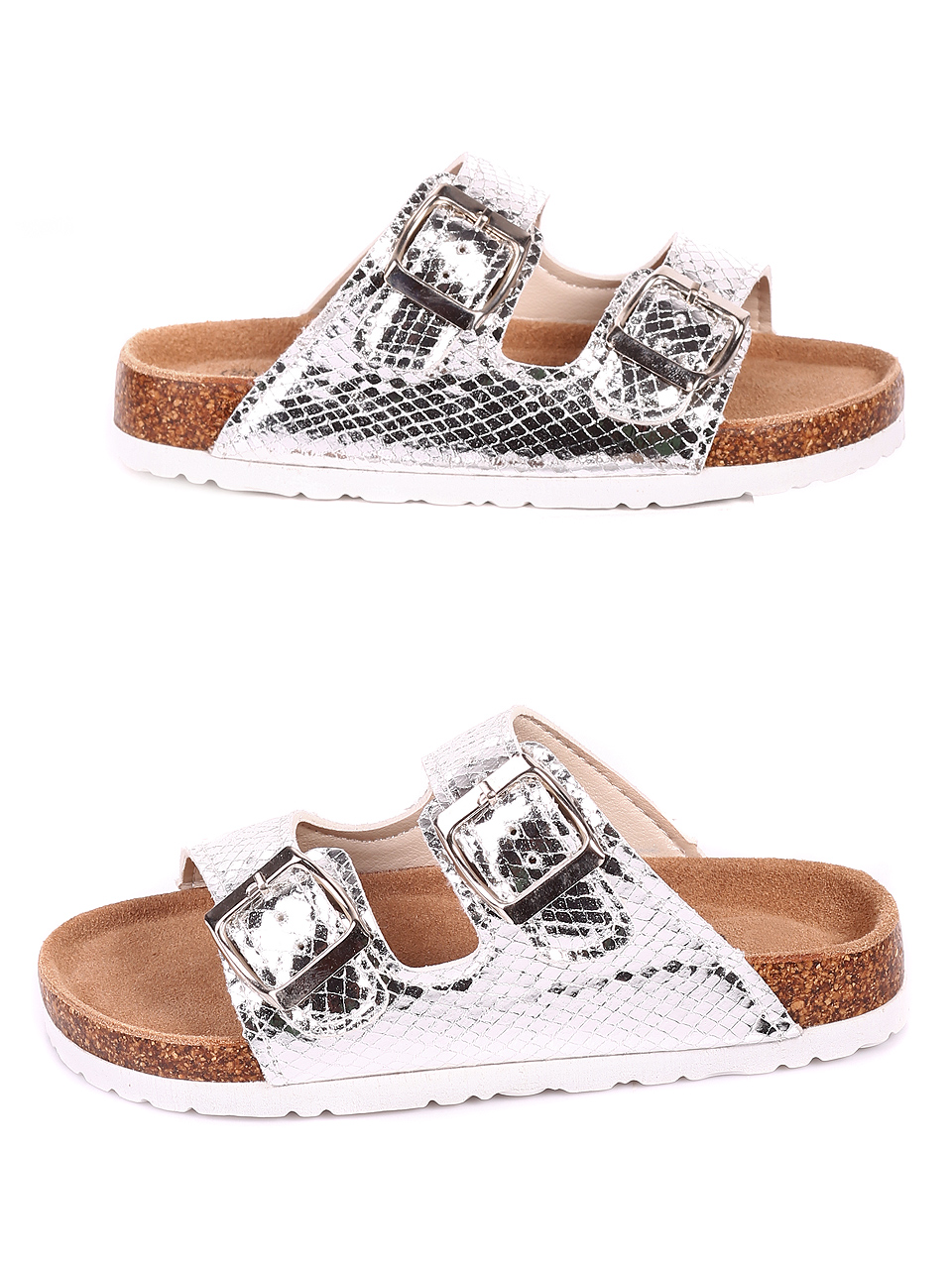 Ежедневни детски чехли в сребристо 17W-20157 silver