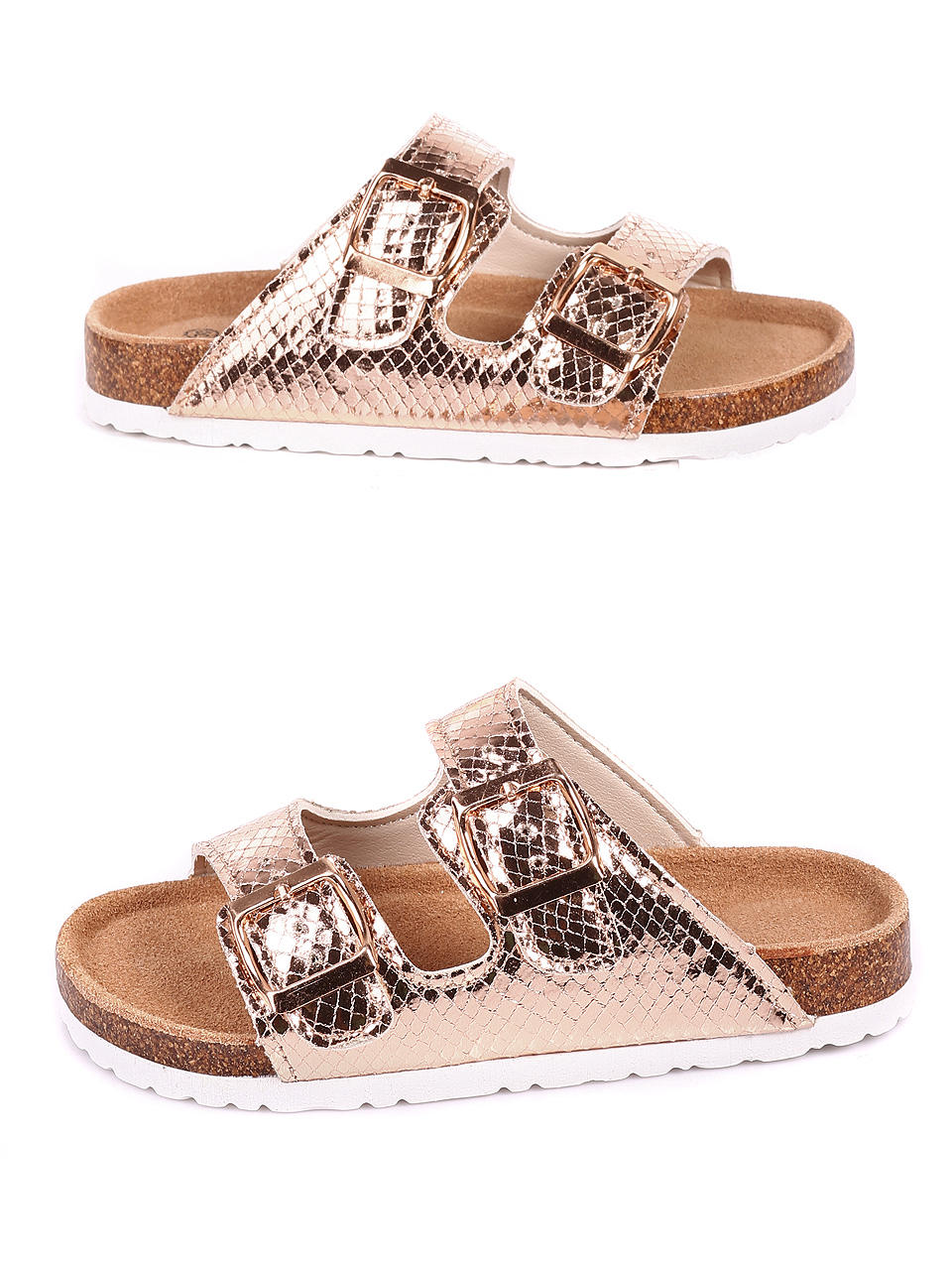Ежедневни детски чехли в розово 17W-20157 rose gold