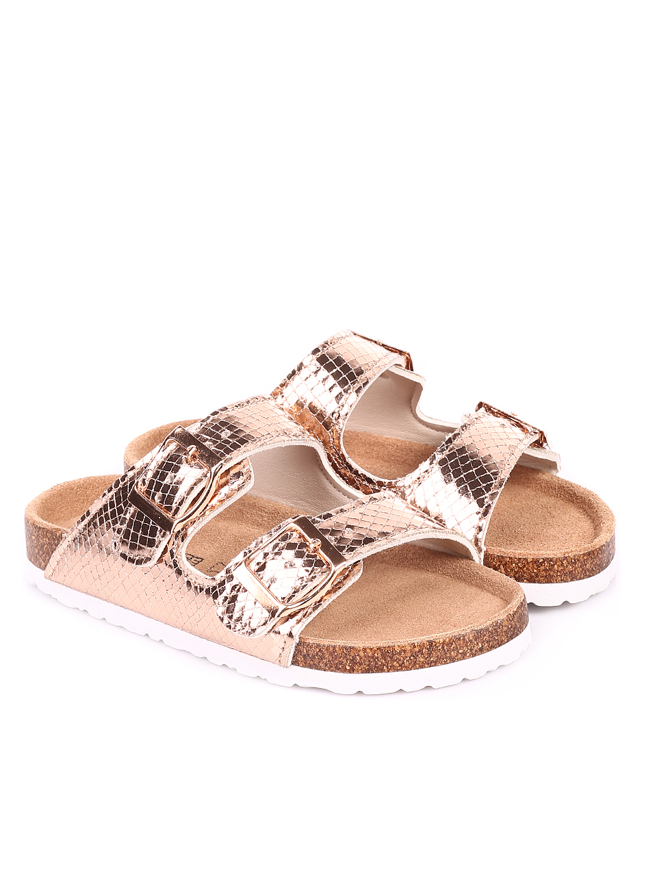 Ежедневни детски чехли в розово 17W-20157 rose gold