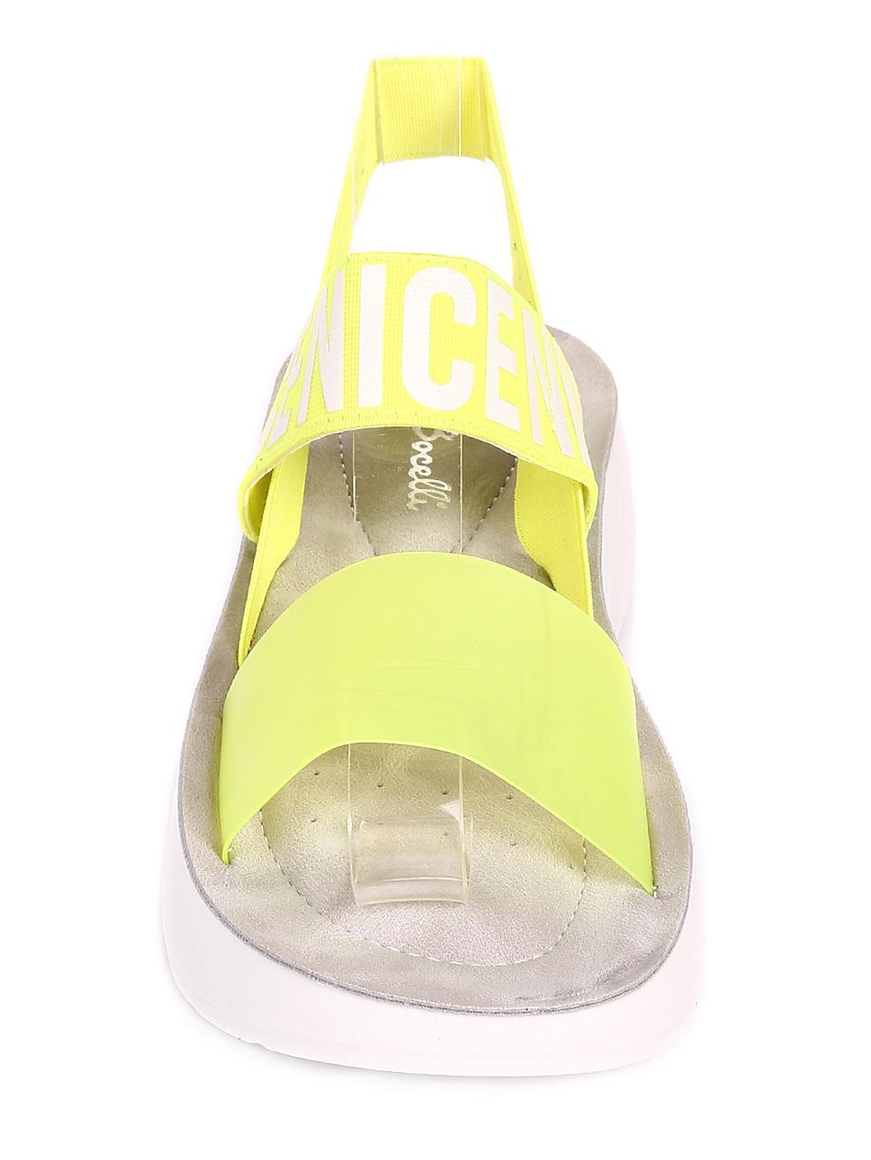 Ежедневни дамски сандали в жълто 4D-20414 neon yellow