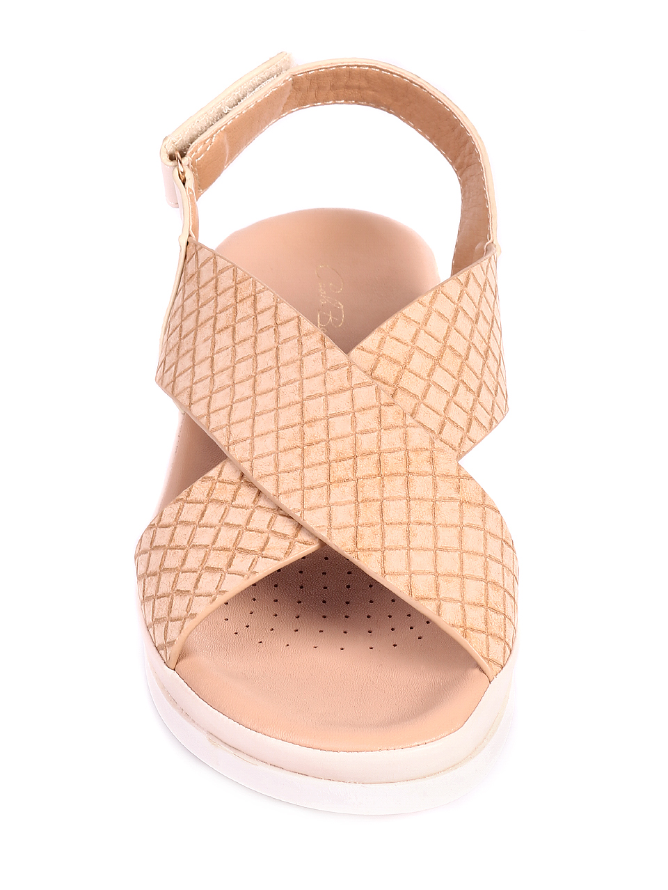 Ежедневни дамски равни сандали в бежово 4H-20284 beige