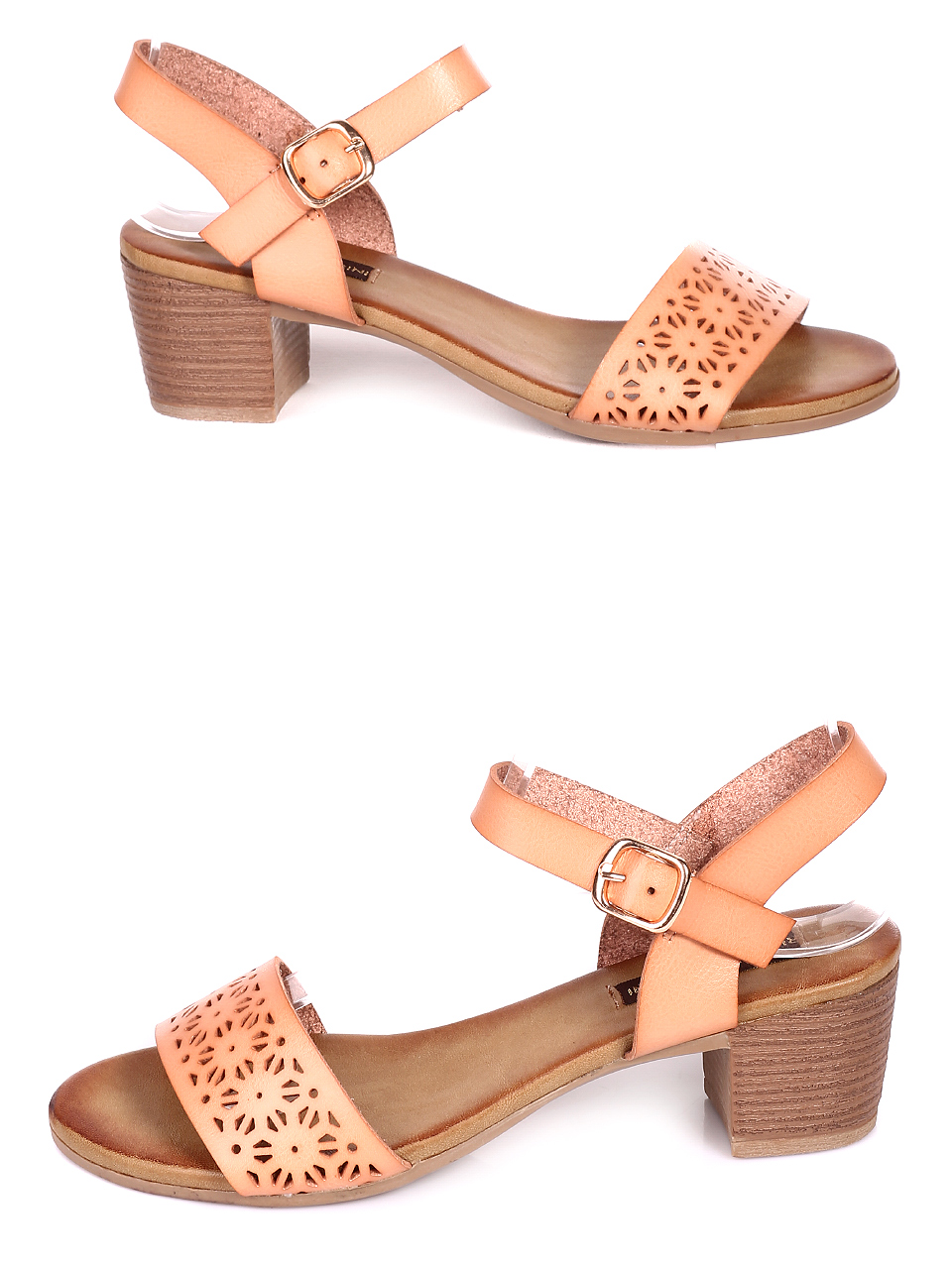 Ежедневни дамски сандали на ток 4S-20380 beige