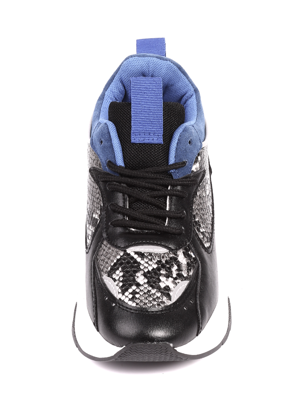 Ежедневни дамски обувки на платформа 3U-20616 black royal blue