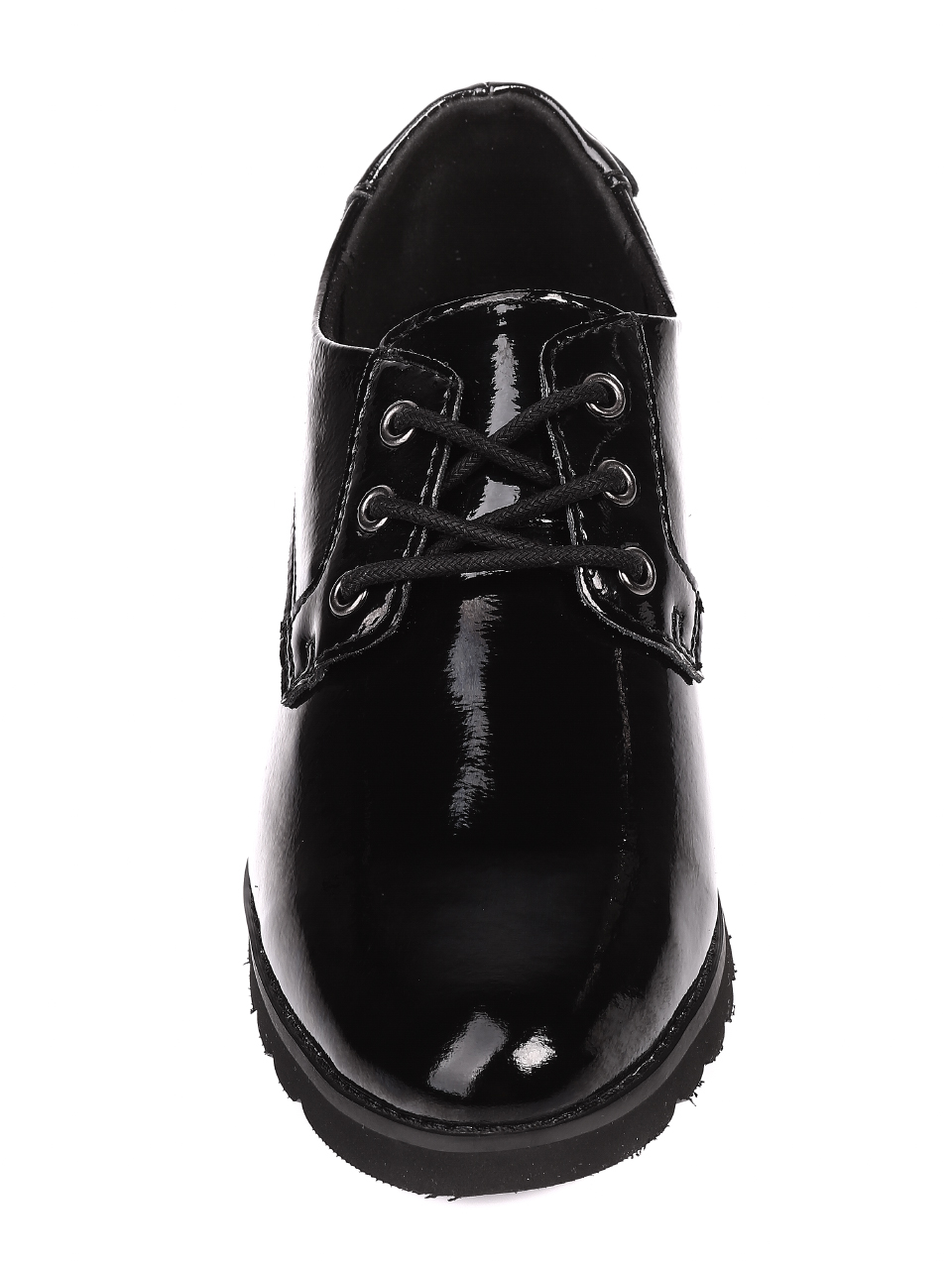 Ежедневни дамски лачени обувки в черно 3AF-20631 black patent
