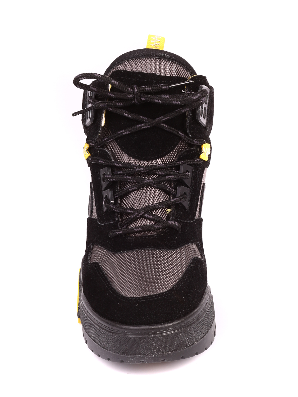 Ежедневни дамски боти на платформа в черно 2U-20564 black/yellow