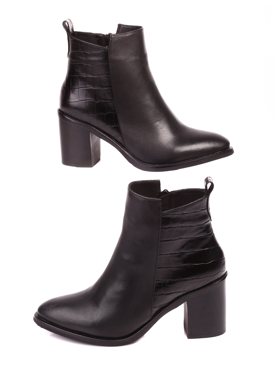 Дамски боти от естествена кожа в черно 2AT-20728 black