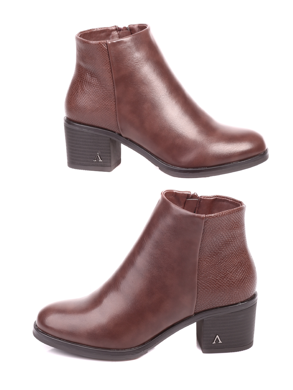 Дамски класически боти в кафяво 2R-20515 brown