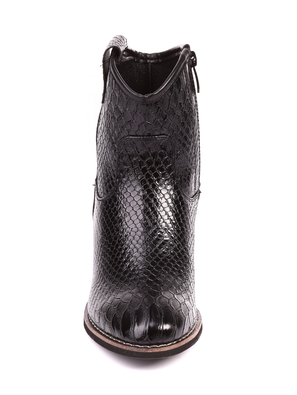 Ежедневни дамски боти в черно 2R-20544 snake pu