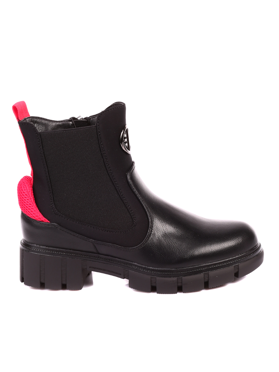 Ежедневни дамски боти в черно 2R-20545 black /red