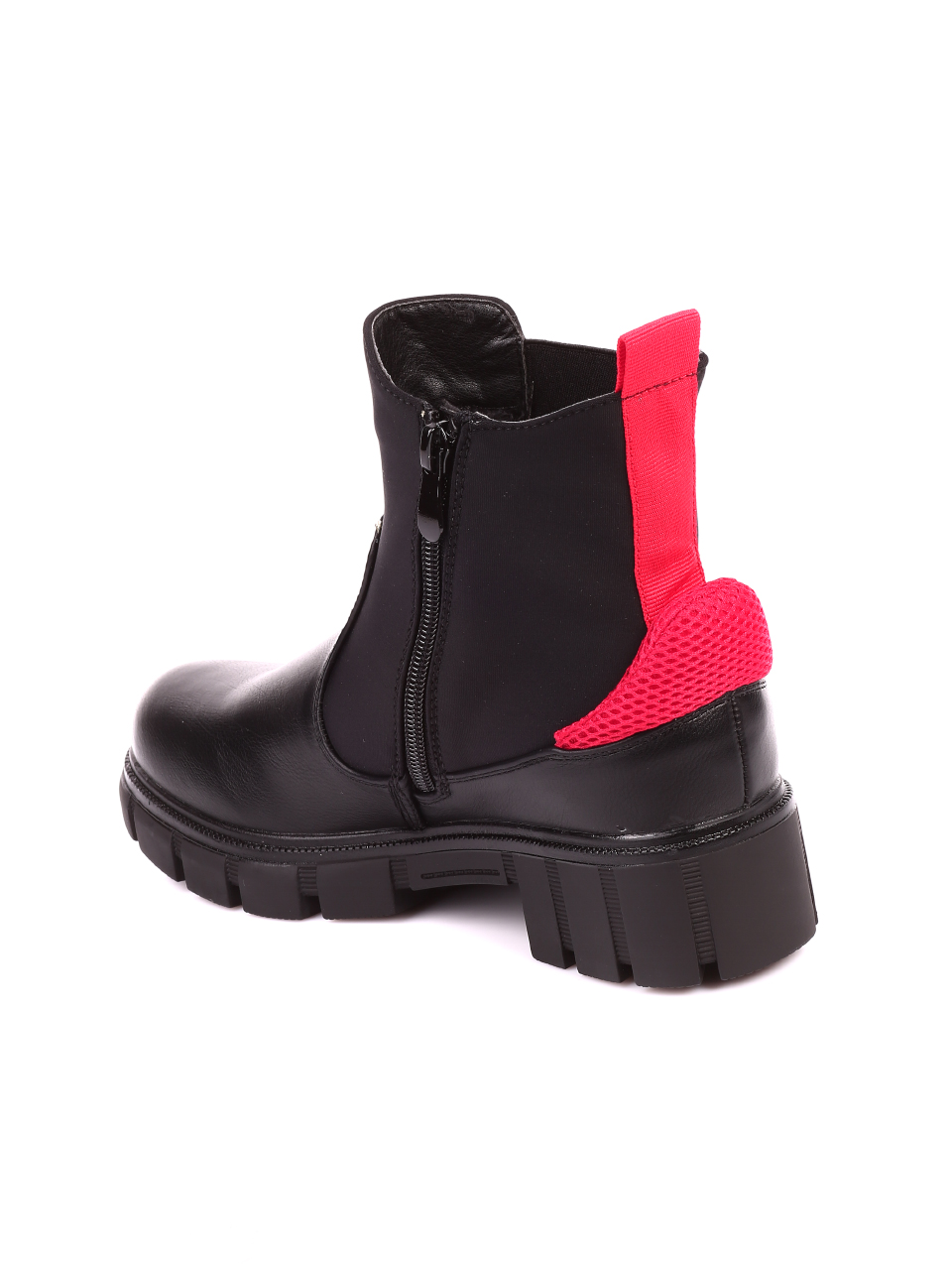 Ежедневни дамски боти в черно 2R-20545 black /red
