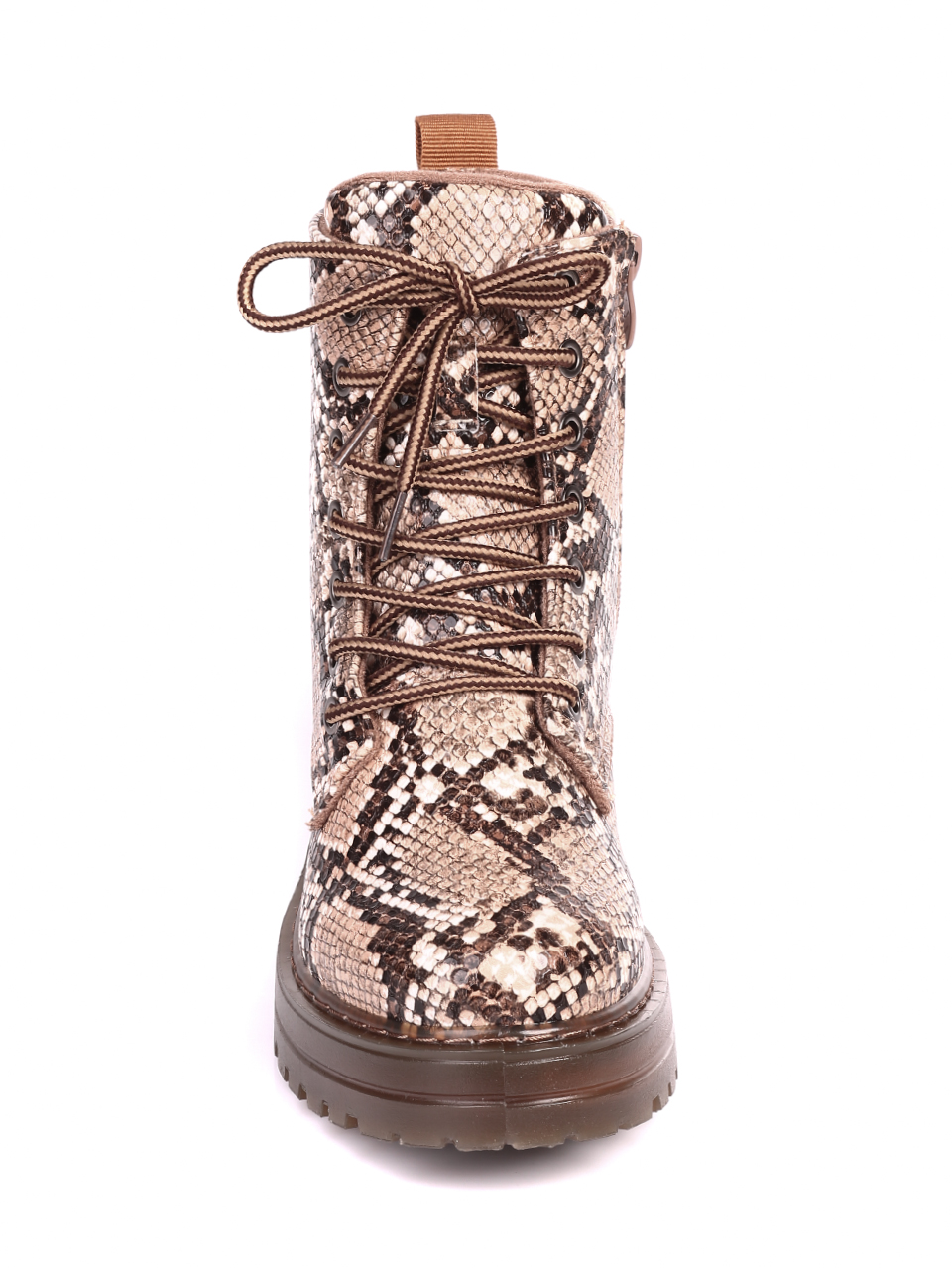 Ежедневни дамски боти в бежово 2U-20610 beige snake