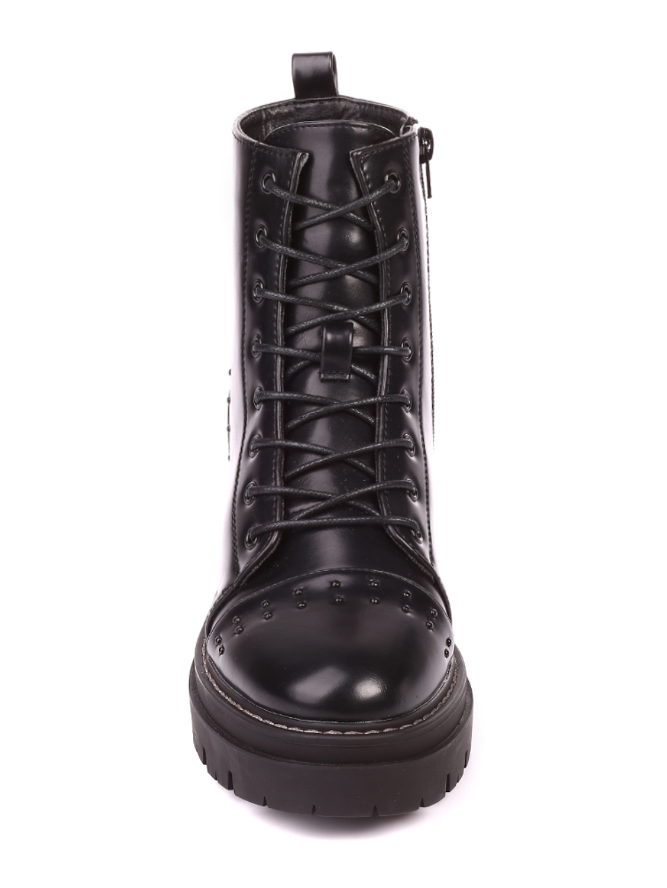 Ежедневни дамски боти в черно 2C-20714 black pu