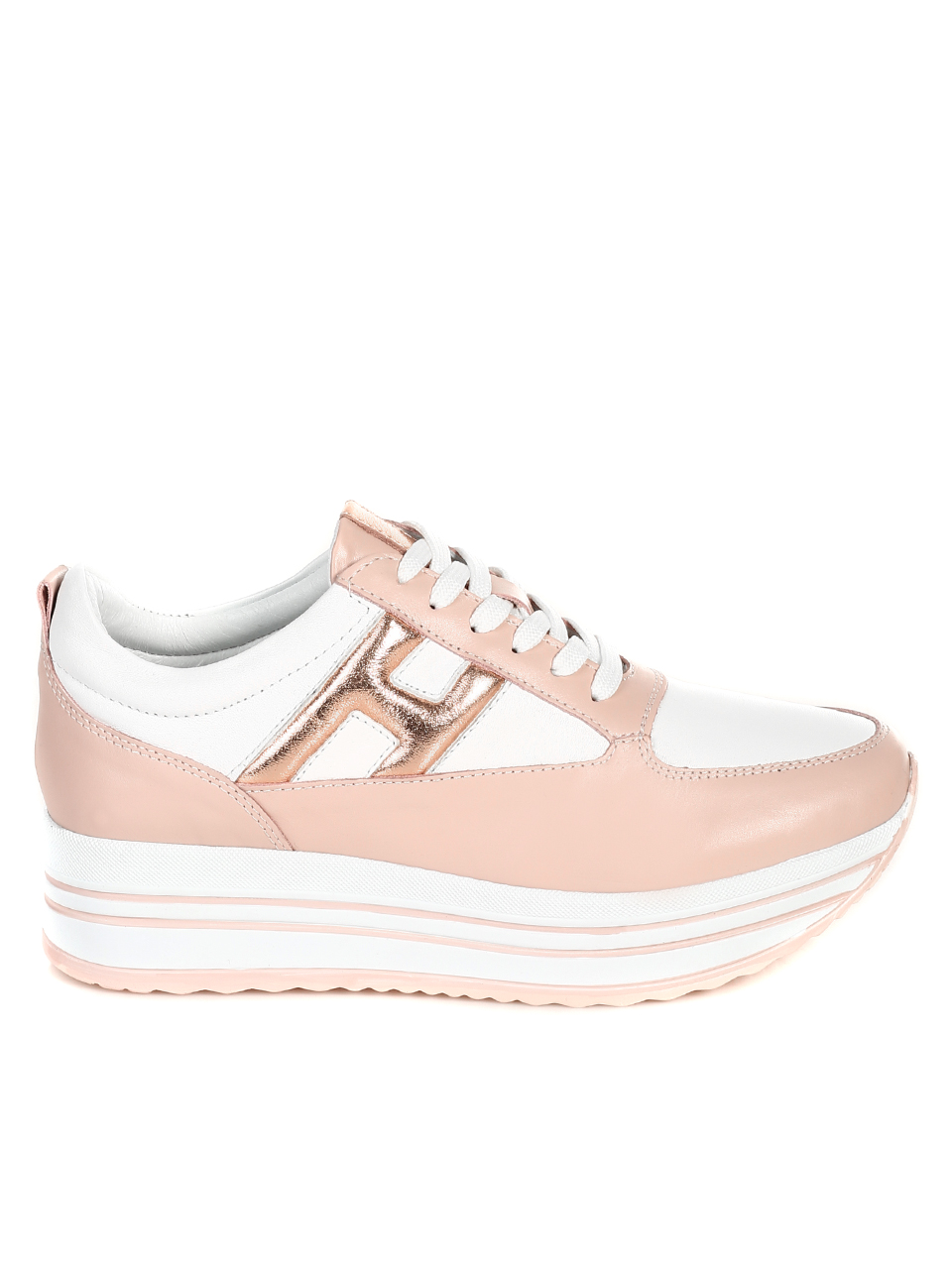 Ежедневни дамски обувки от естествена кожа 3AT-21313 pink