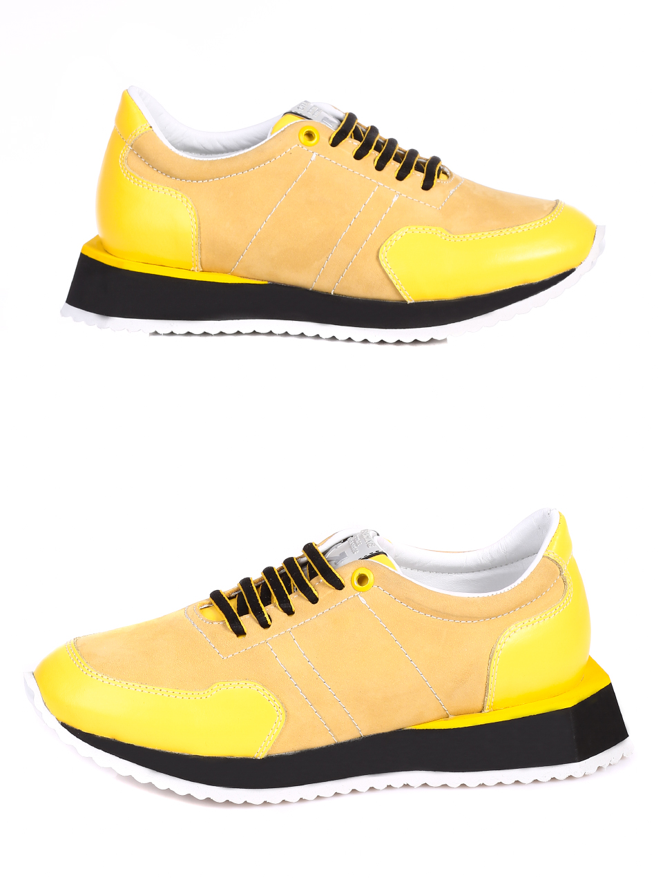 Ежедневни дамски обувки от естествена кожа 3AT-21303 yellow