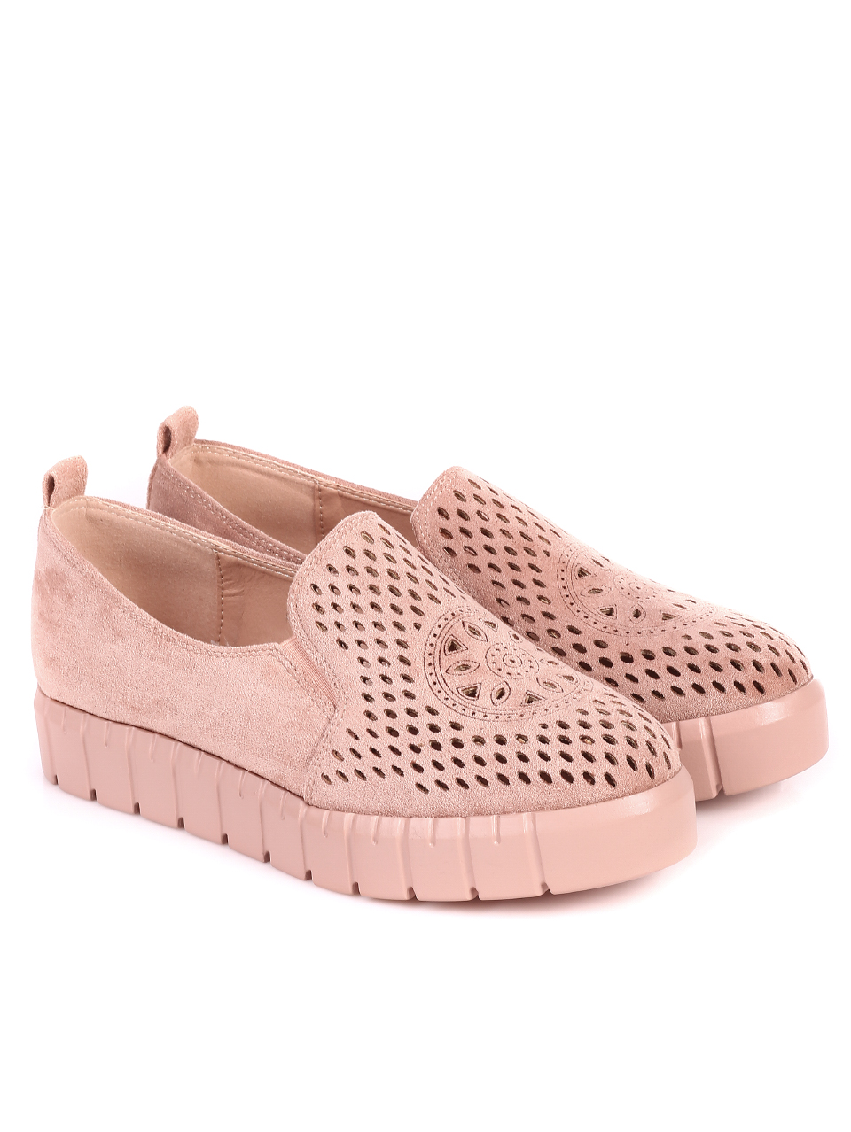 Ежедневни дамски обувки в бежово 3R-21141 beige