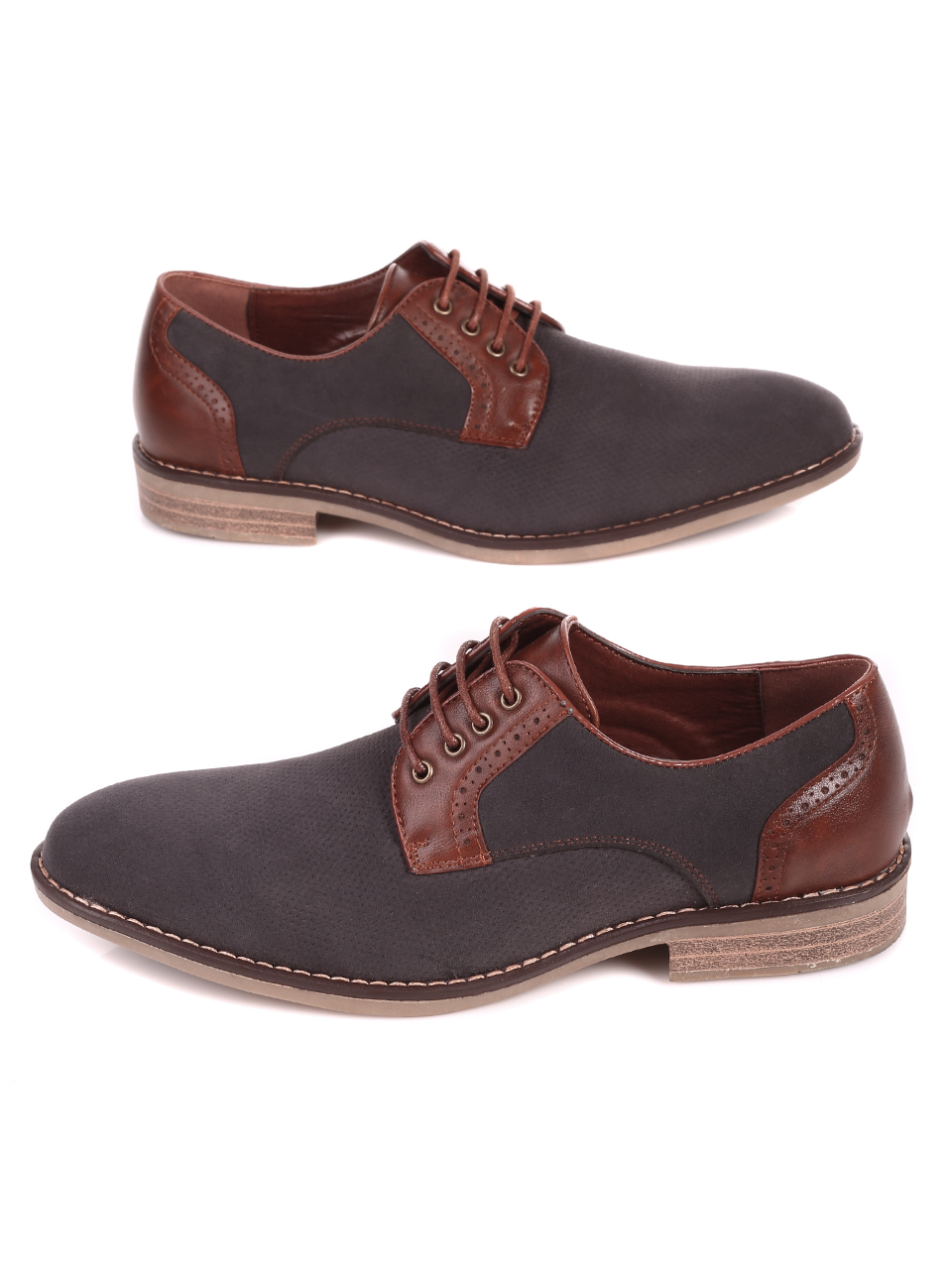 Ежедневни мъжки обувки в синьо 7N-21219 grey