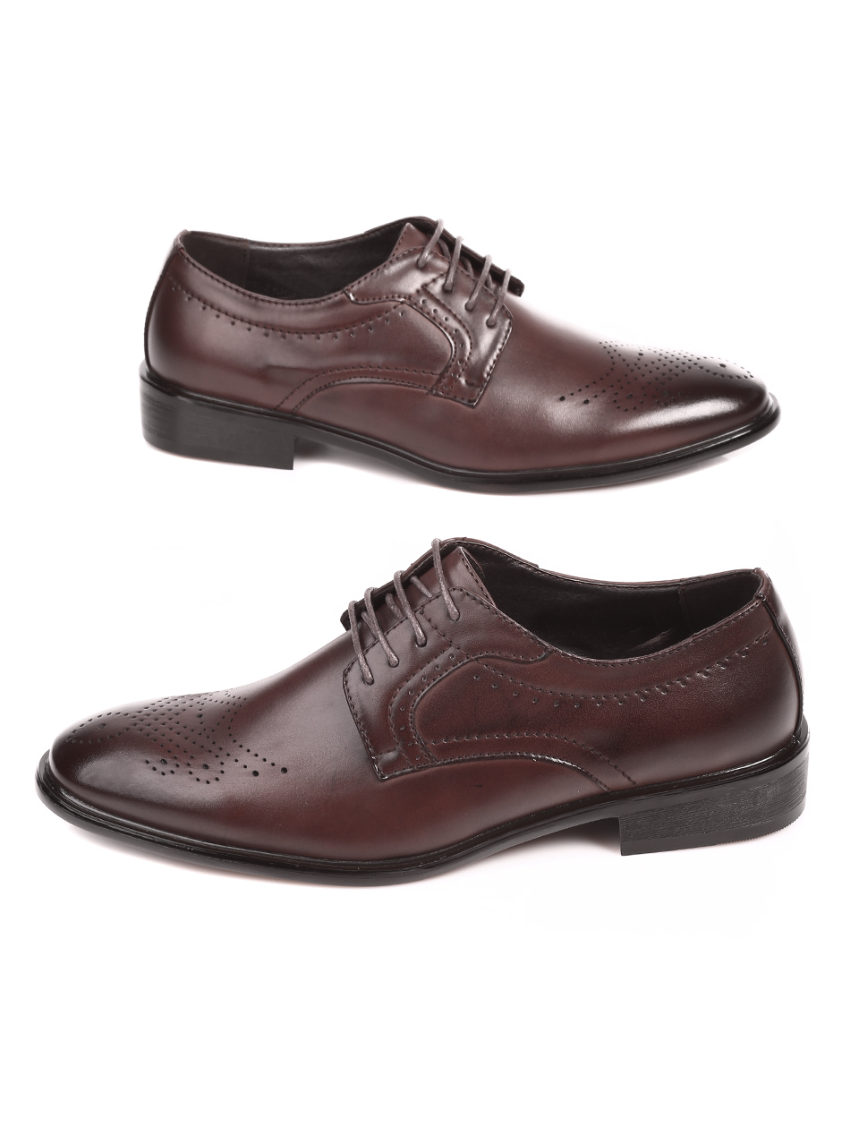 Елегантни мъжки обувки в кафяво 7W-21241 brown