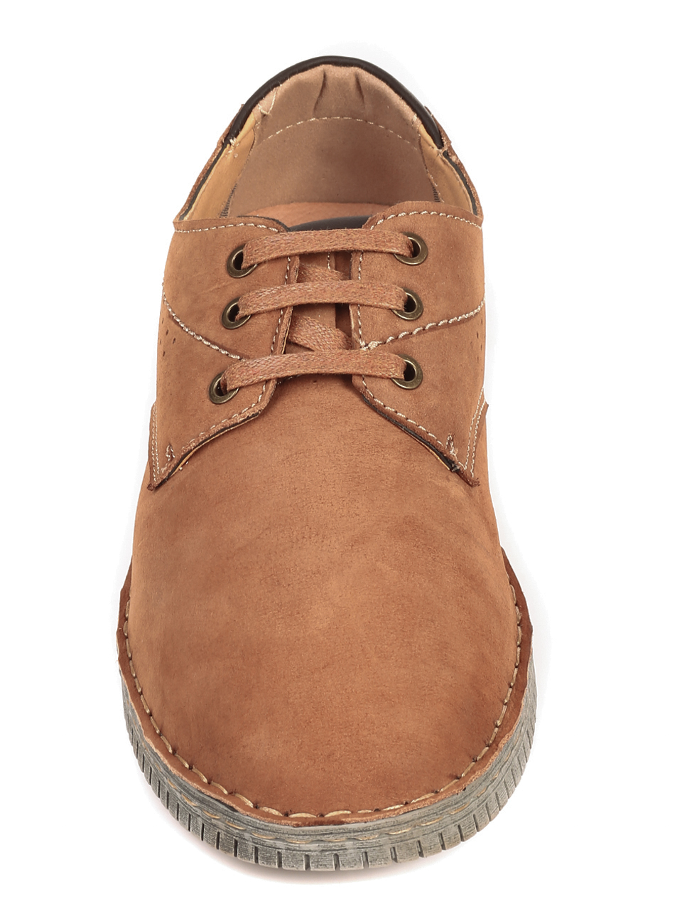 Ежедневни мъжки обувки от естествен набук 7W-21243 brown