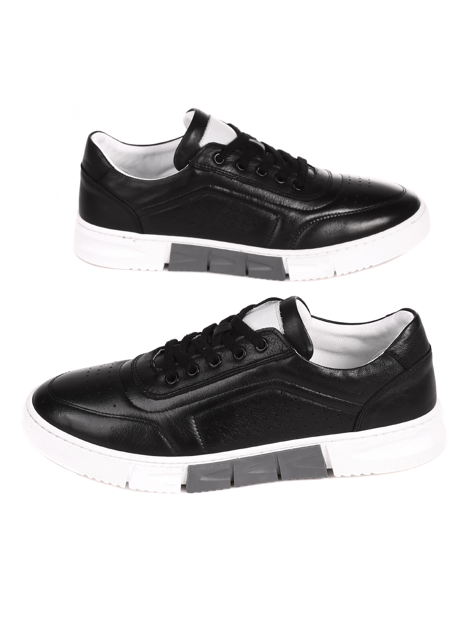 Ежедневни мъжки обувки от естествена кожа 7AT-21280 black