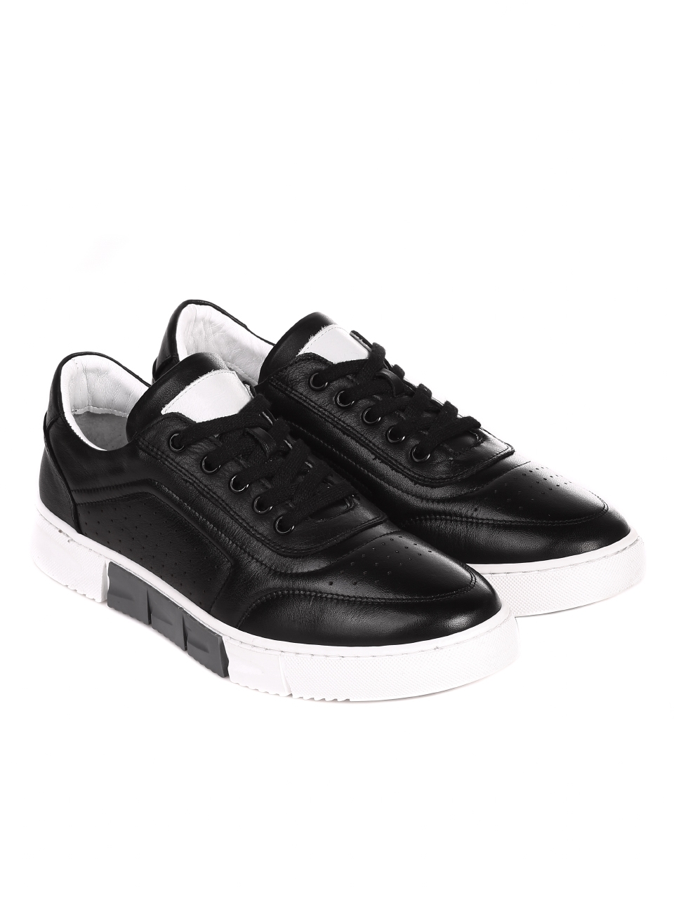 Ежедневни мъжки обувки от естествена кожа 7AT-21280 black