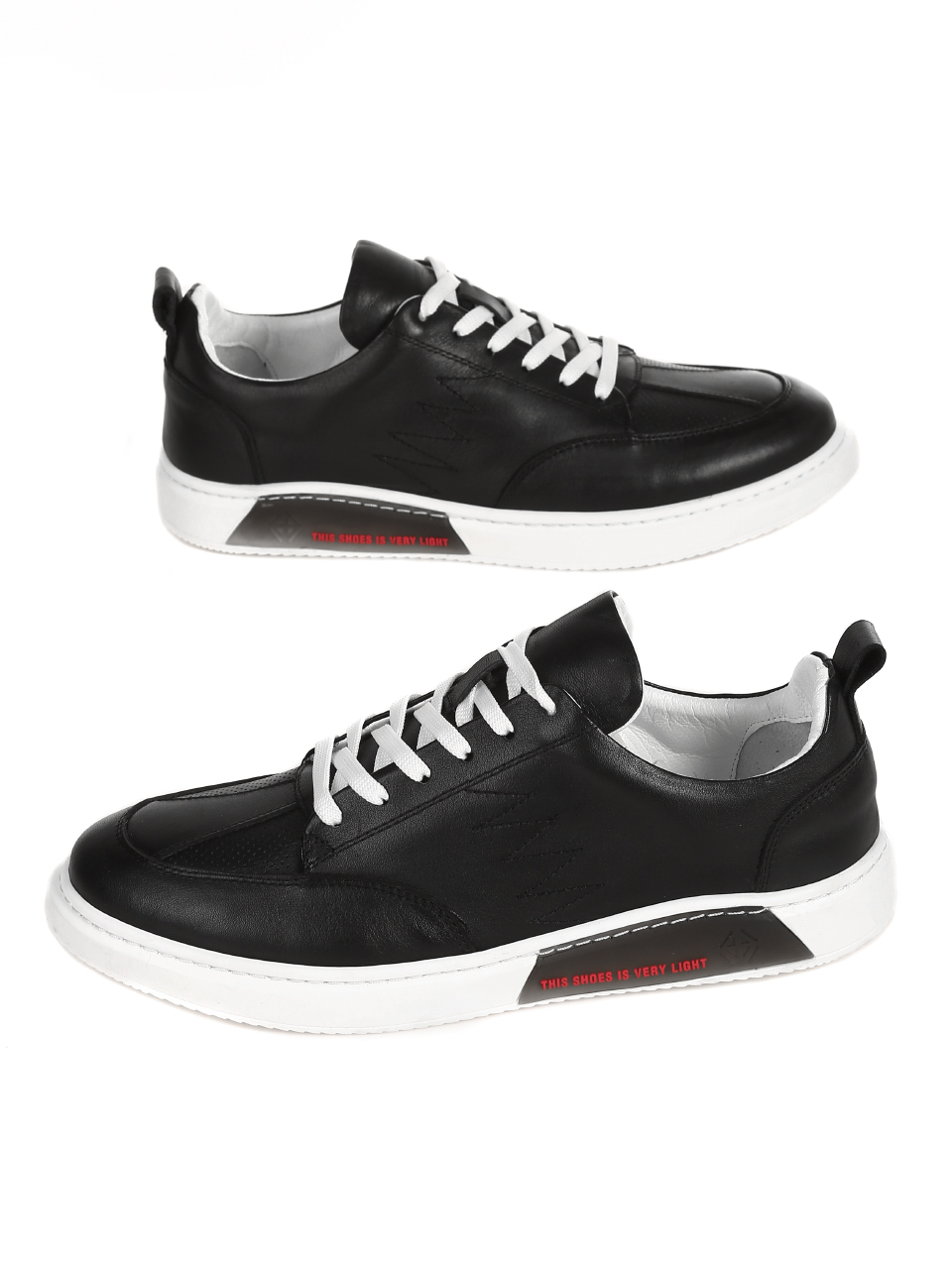 Ежедневни мъжки обувки от естествена кожа 7AT-21293 black