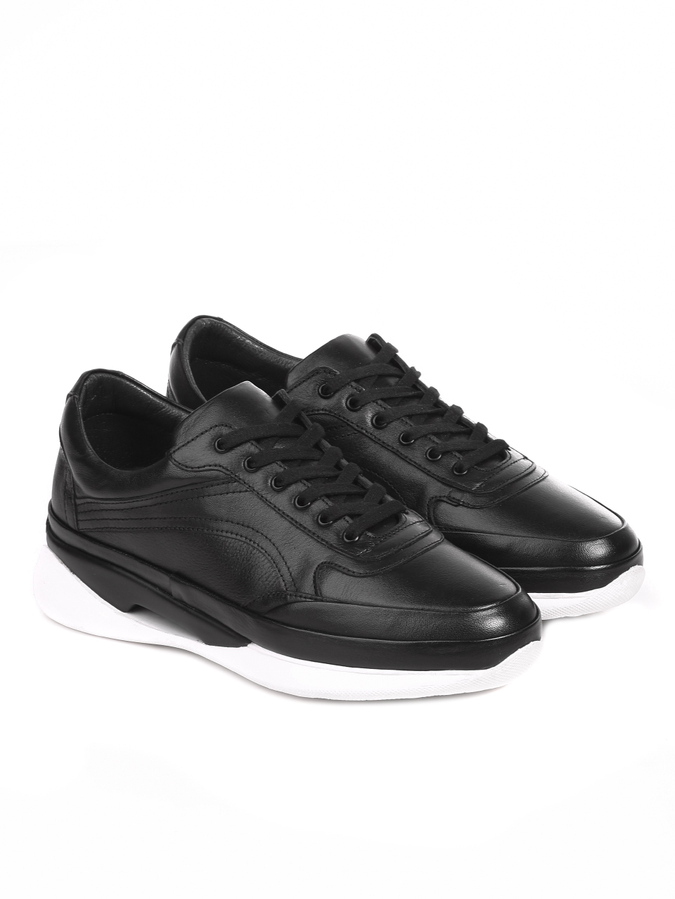 Ежедневни мъжки обувки от естествена кожа 7AT-21287 black