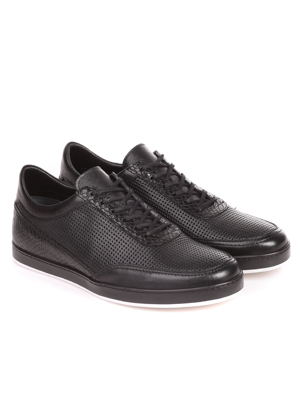 Ежедневни мъжки обувки от естествена кожа 7AT-21290 black