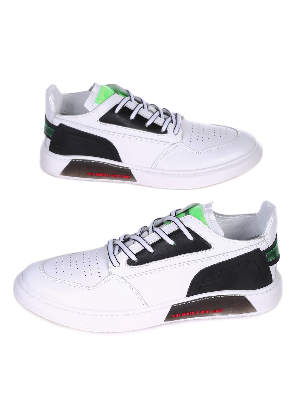 Ежедневни мъжки обувки от естествена кожа 7AT-21292 white