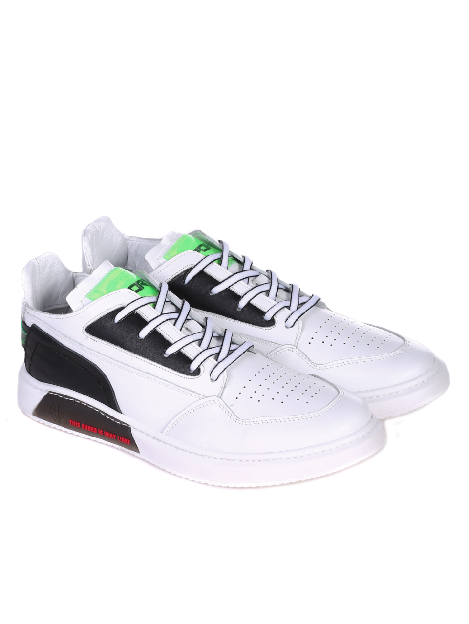 Ежедневни мъжки обувки от естествена кожа 7AT-21292 white