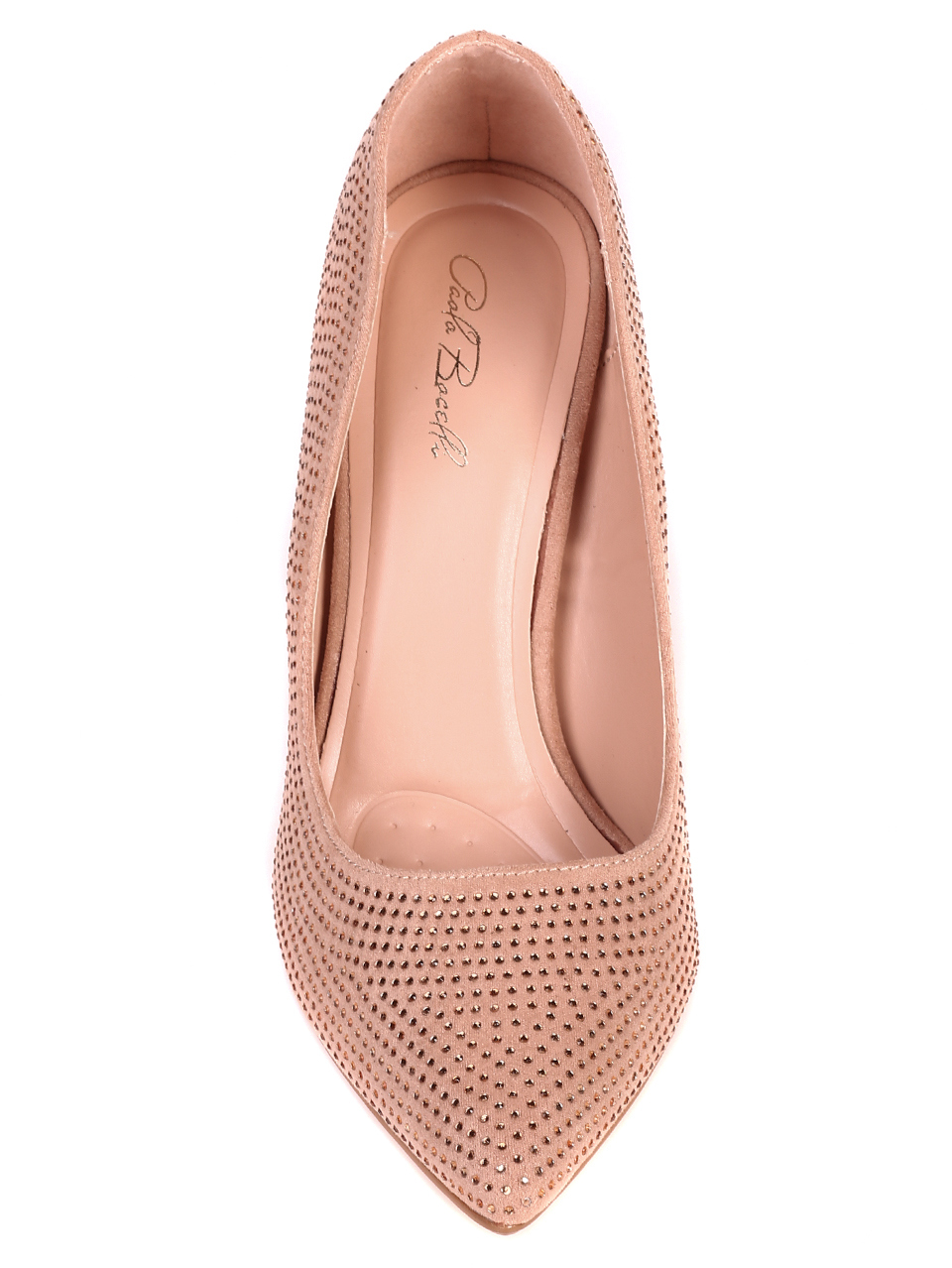 Елегантни дамски обувки на ток в бежово 3M-21028 beige