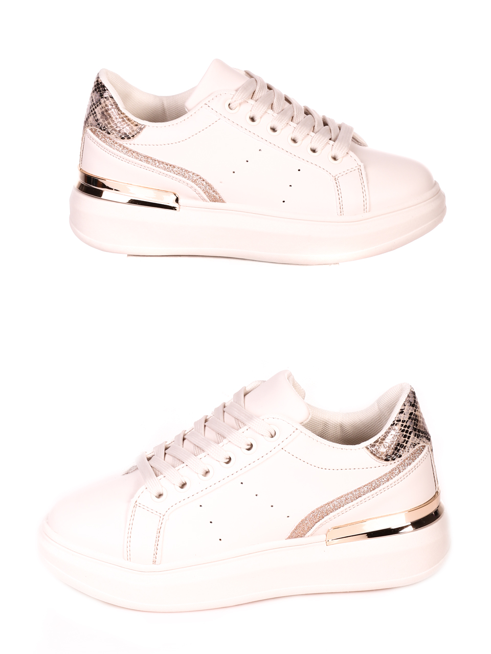 Ежедневни дамски обувки в бежово 3U-21001 beige