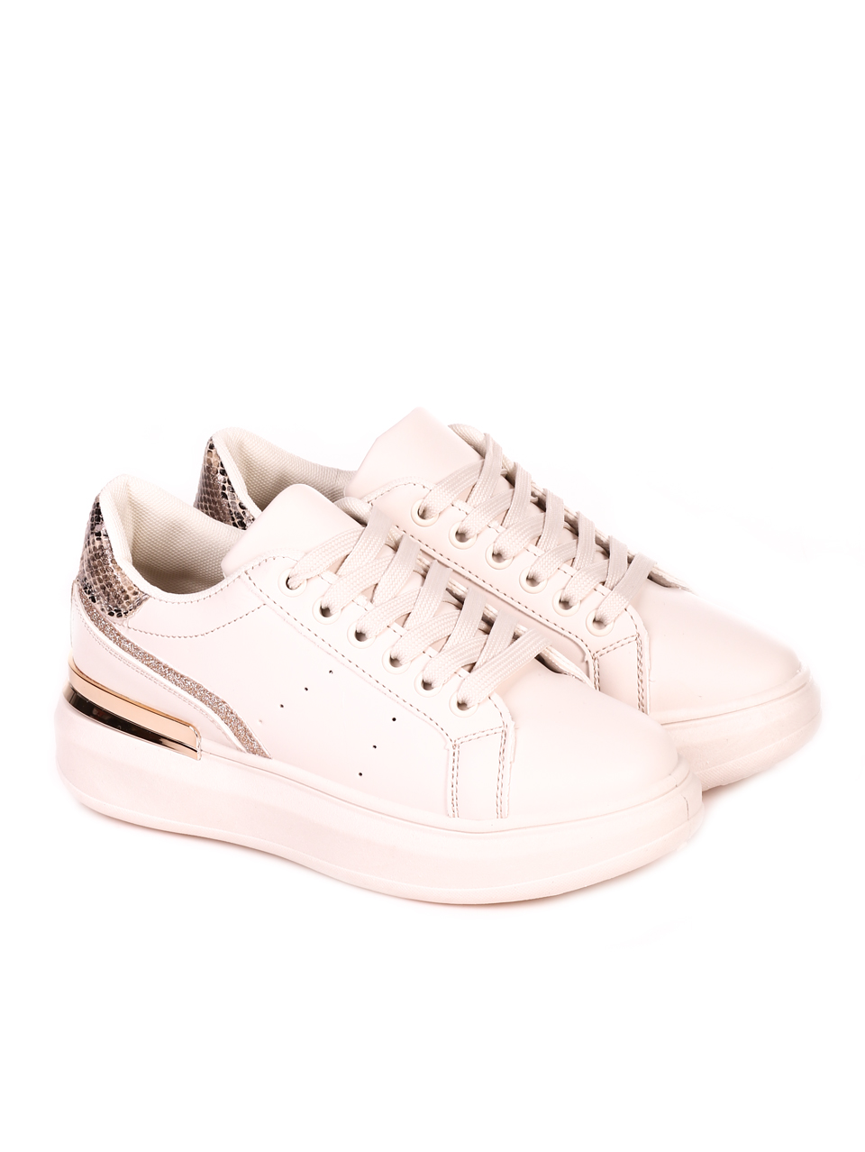 Ежедневни дамски обувки в бежово 3U-21001 beige