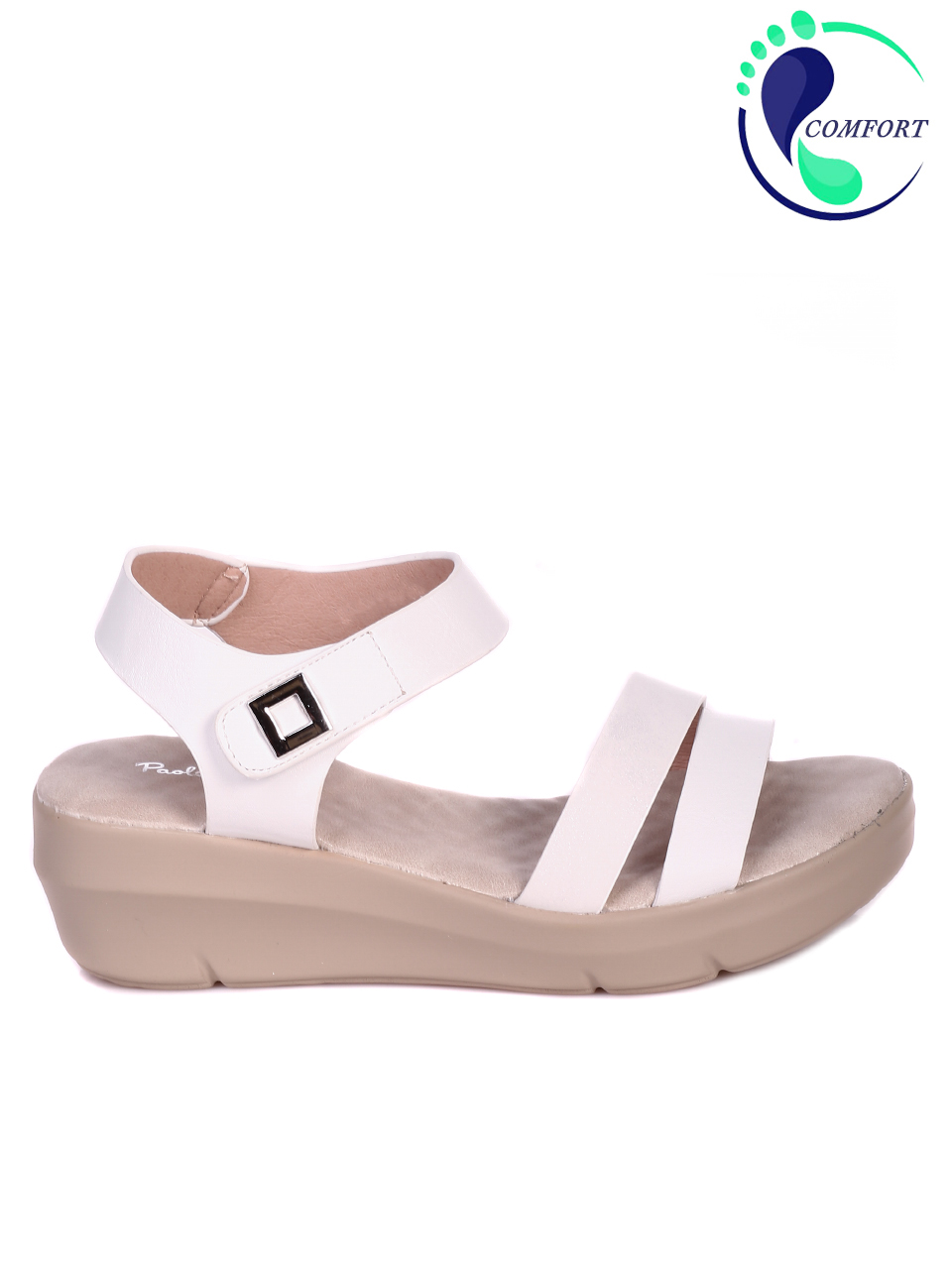 Ежедневни дамски комфортни сандали на платформа 4C-21129 white