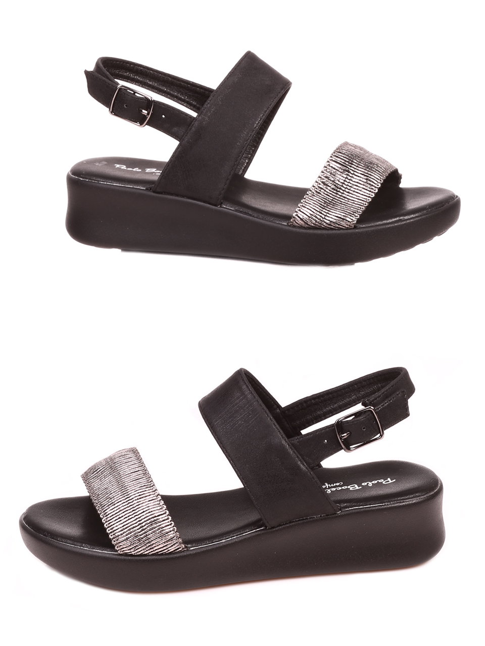 Ежедневни дамски комфортни сандали на платформа 4C-21134 black
