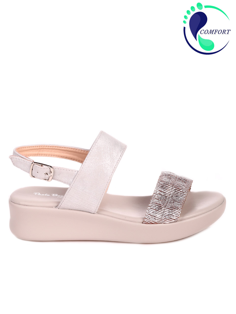Ежедневни дамски комфортни сандали на платформа 4C-21134 silver