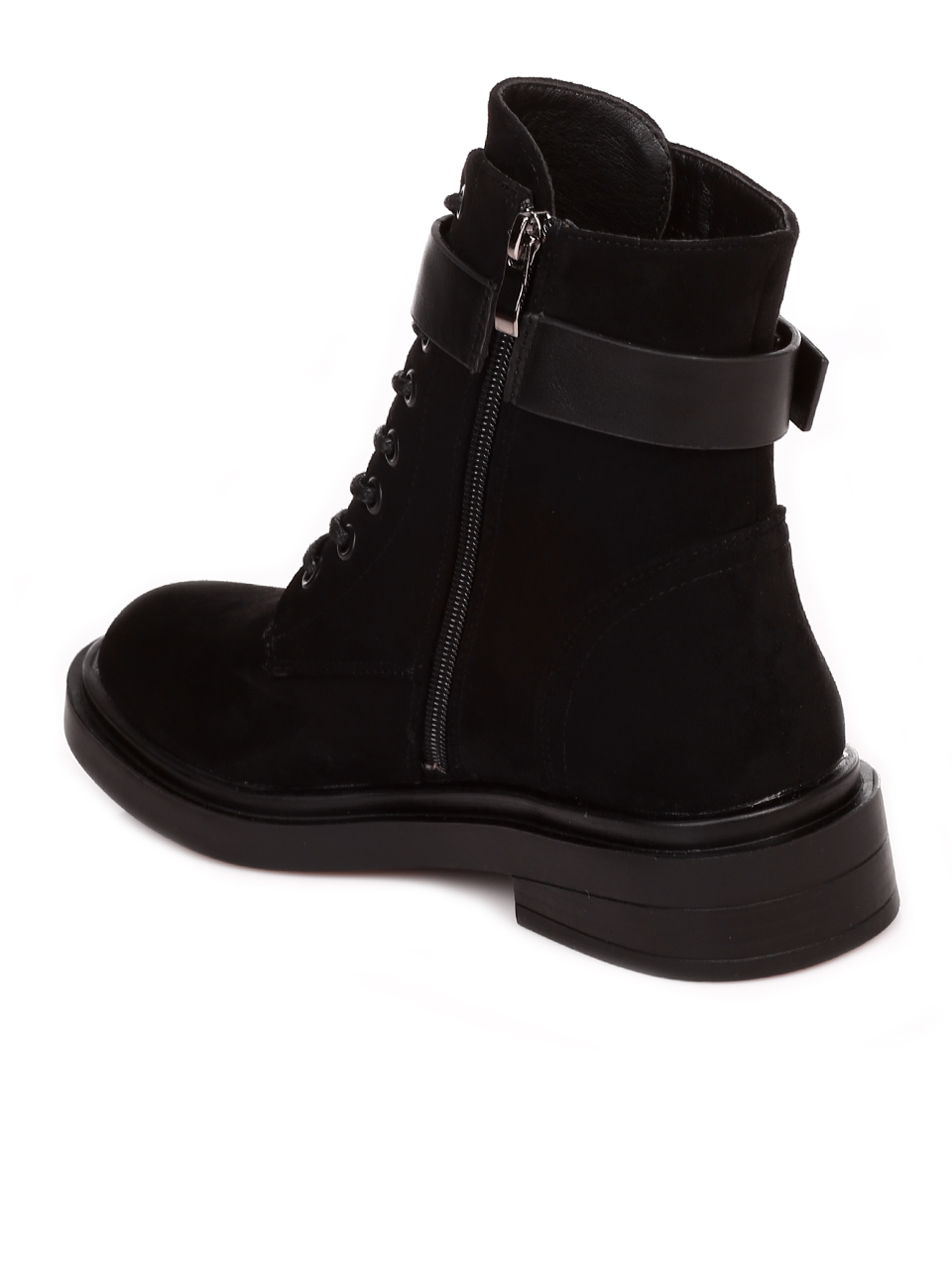 Ежедневни дамски боти в черно P1017-2 black fibre