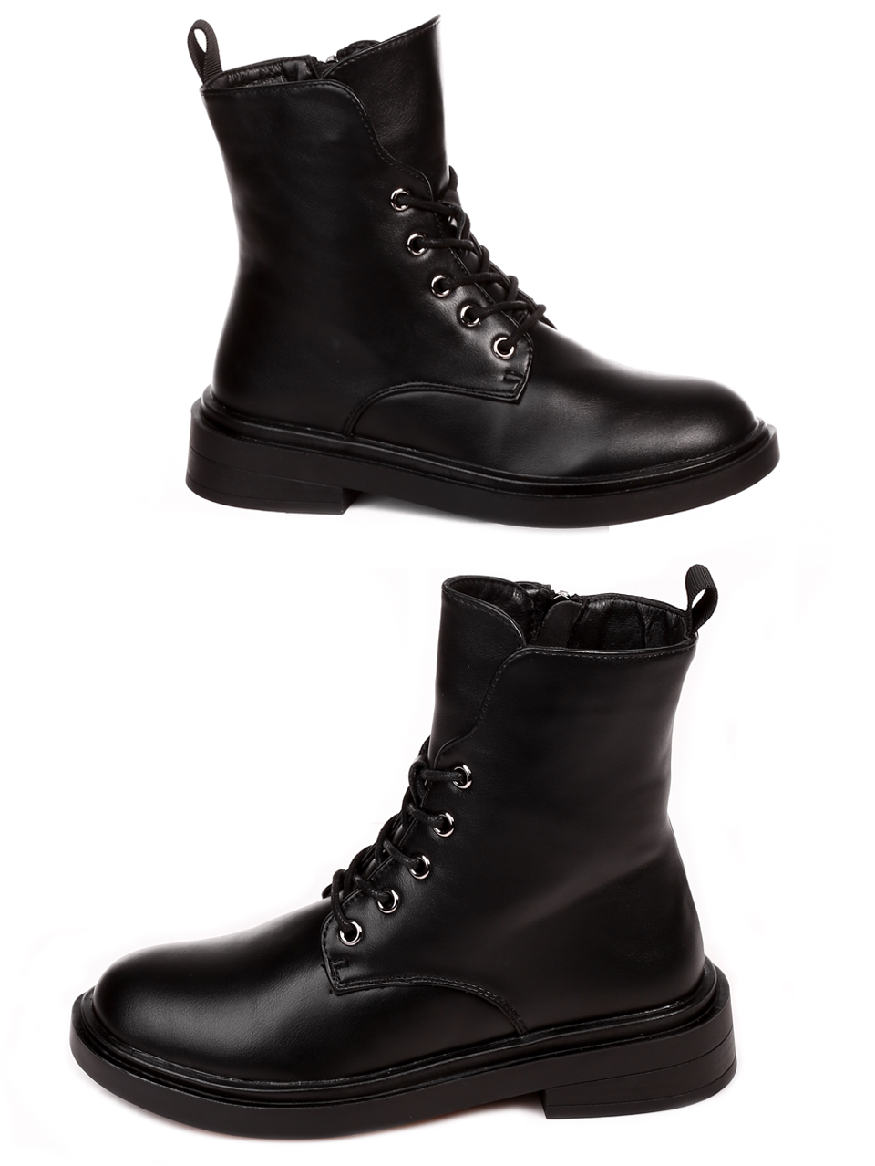Ежедневни дамски боти в черно P1018-1 black pu