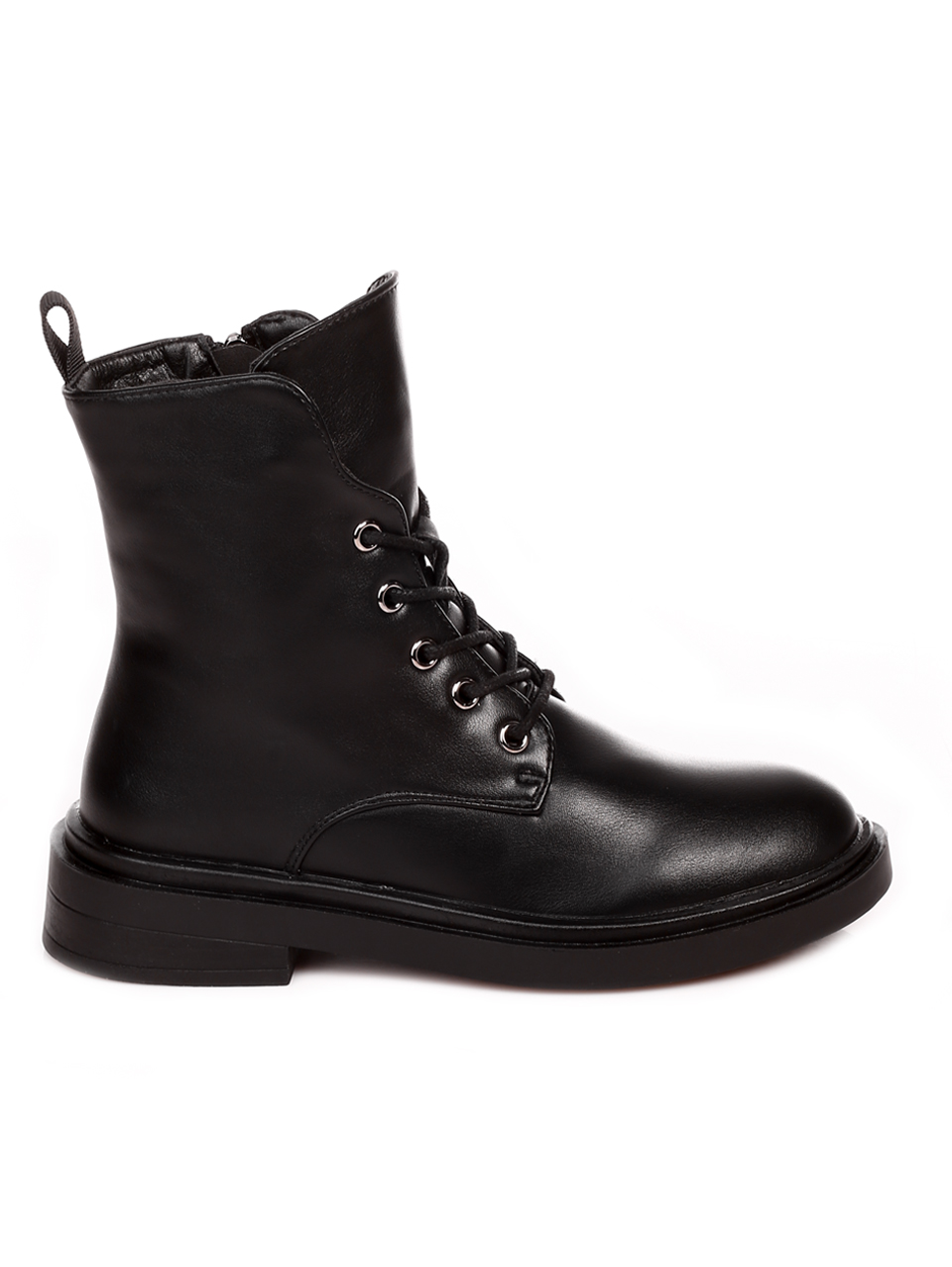 Ежедневни дамски боти в черно P1018-1 black pu